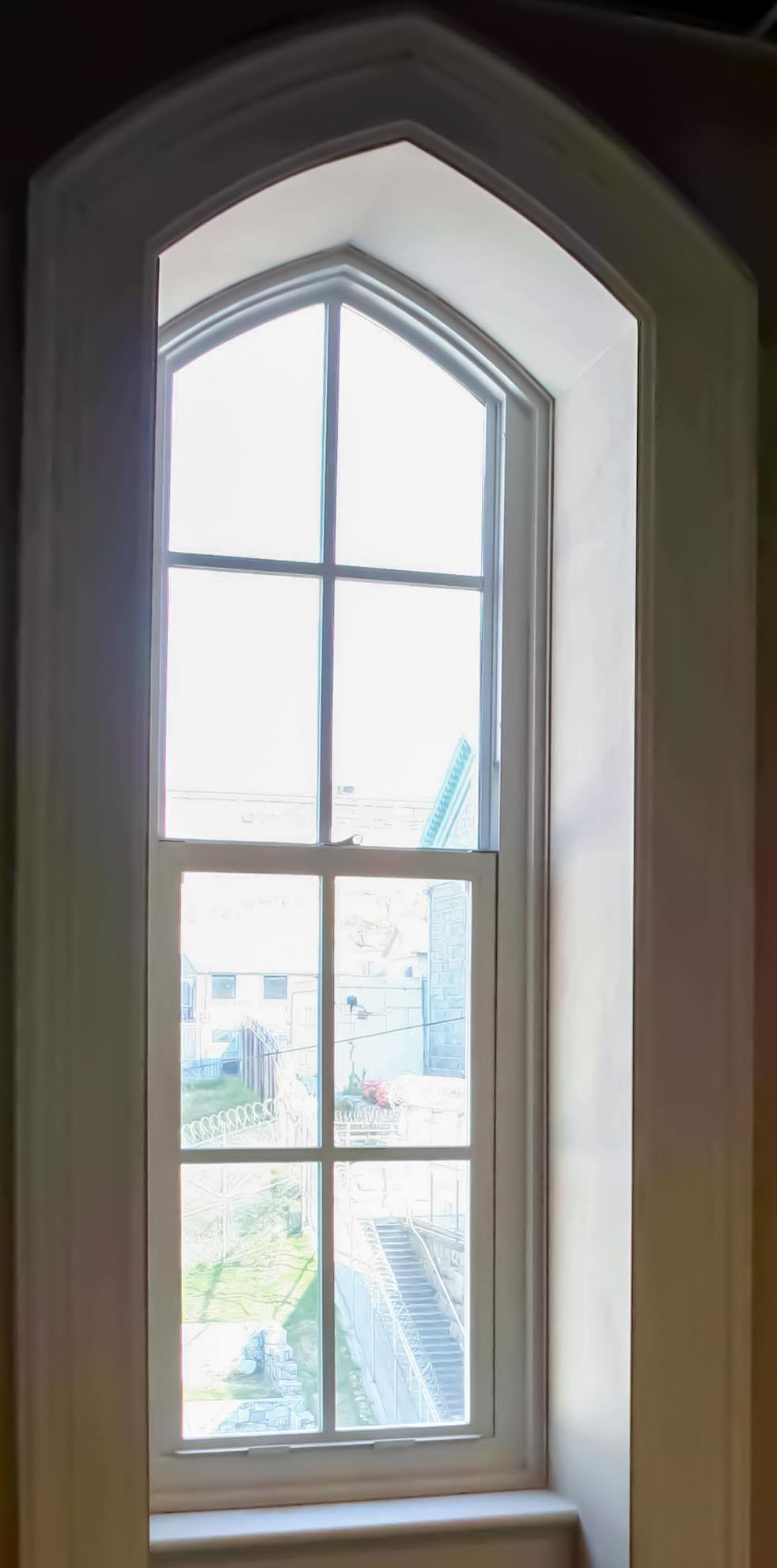 An interior image of a window utilizing interior snap trim.