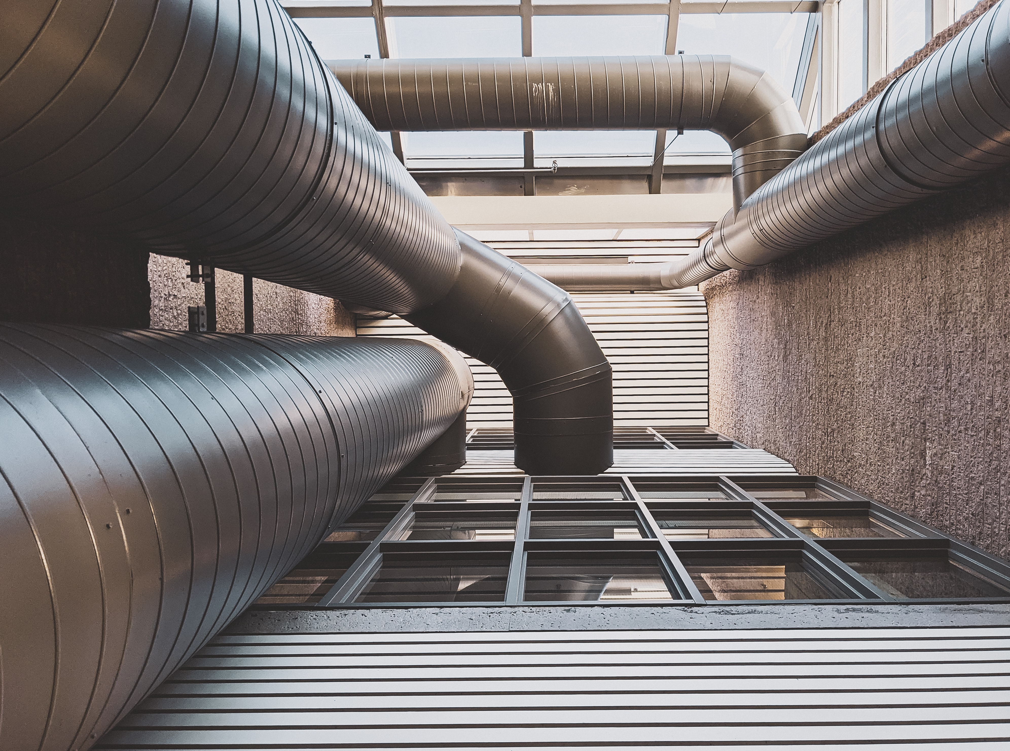 This image shows air ducts in a building.