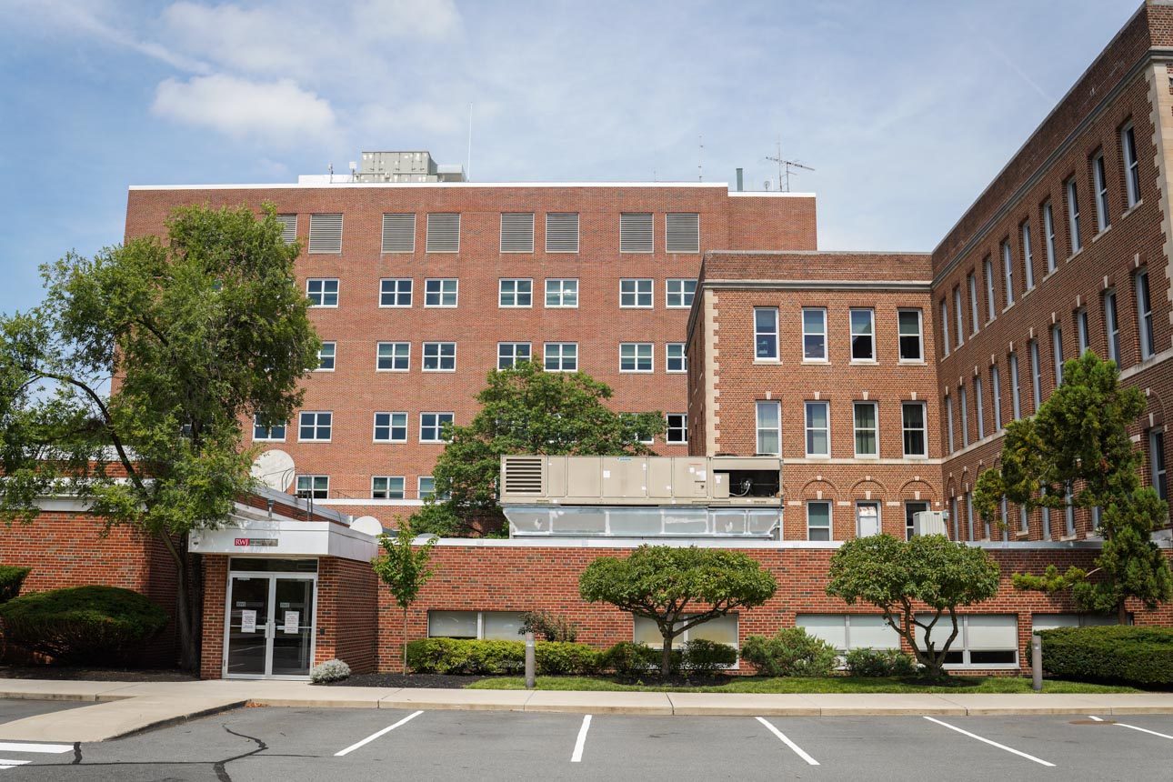 Exterior of RWJ Hospital building