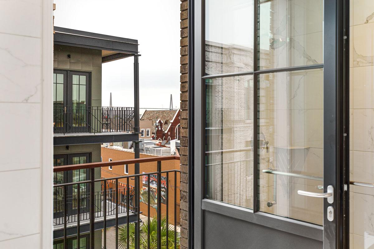 Winco’s Terrace Doors, with hurricane-resistant glazing, at The Loutrell Hotel. Winco’s Terrace Doors, with hurricane-resistant glazing, at The Loutrell Hotel.