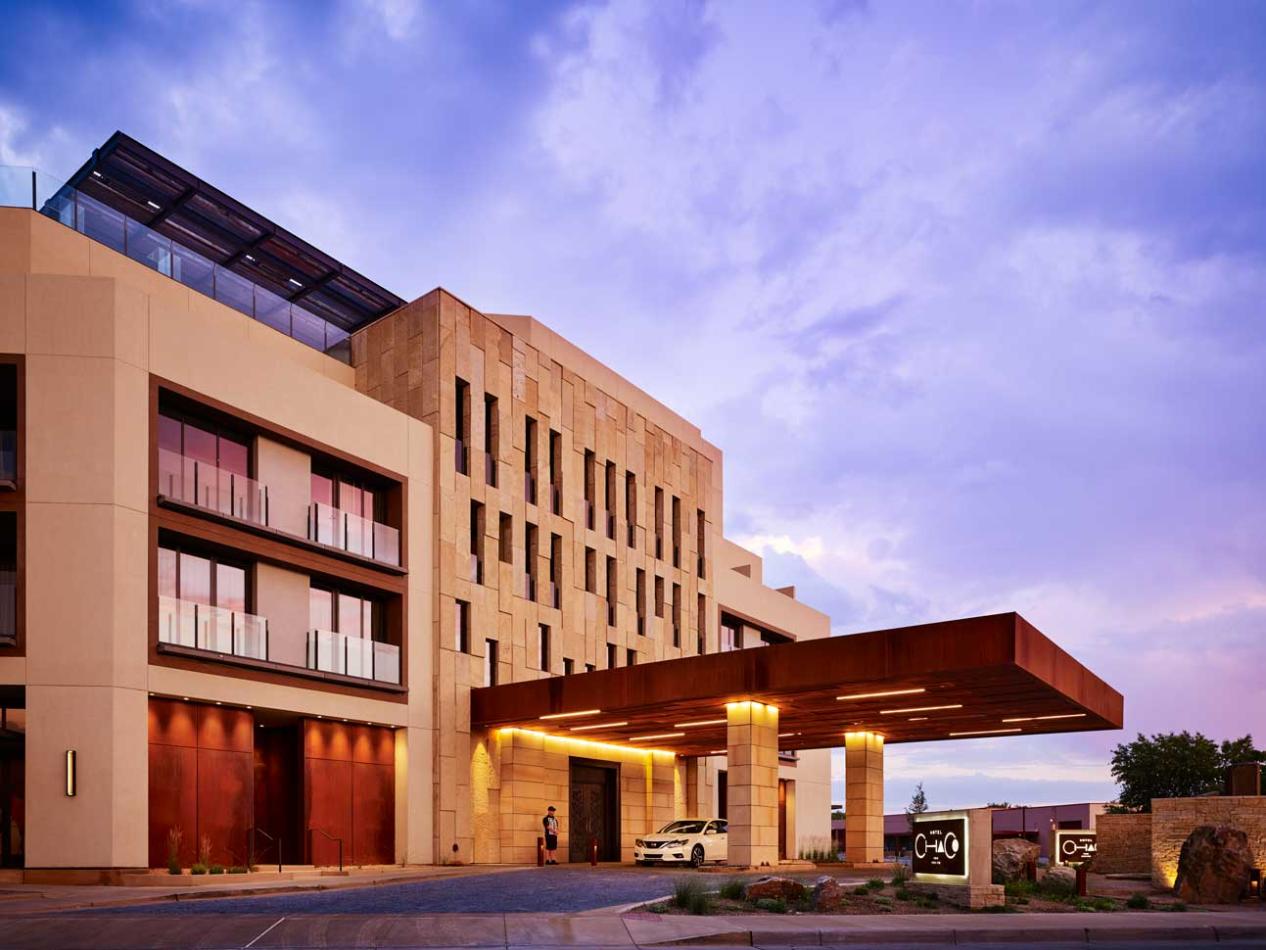 Winco’s Terrace Doors and sidelights are installed on each guest room’s outdoor balcony at Hotel Chaco. By reducing the amount of aluminum required to maintain the structural integrity of the door, Winco’s framing system and UV-resistant finish blends well with the hotel’s emphasis on energy-efficient technology. Winco’s Terrace Doors and sidelights are installed on each guest room’s outdoor balcony at Hotel Chaco. By reducing the amount of aluminum required to maintain the structural integrity of the door, Winco’s framing system and UV-resistant finish blends well with the hotel’s emphasis on energy-efficient technology.