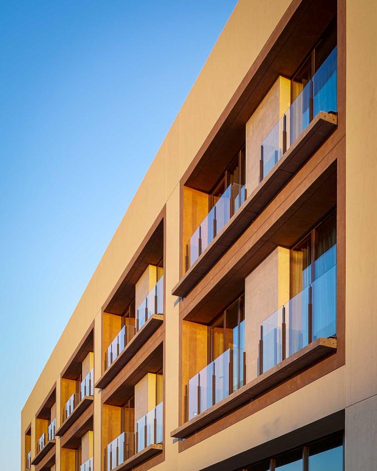 Winco’s Terrace Doors and sidelights are installed on each guest room’s outdoor balcony at Hotel Chaco. By reducing the amount of aluminum required to maintain the structural integrity of the door, Winco’s framing system and UV-resistant finish blends well with the hotel’s emphasis on energy-efficient technology. Winco’s Terrace Doors and sidelights are installed on each guest room’s outdoor balcony at Hotel Chaco. By reducing the amount of aluminum required to maintain the structural integrity of the door, Winco’s framing system and UV-resistant finish blends well with the hotel’s emphasis on energy-efficient technology.