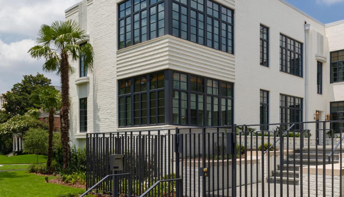Farnsworth Apartments using Winco's Hurricane Resistant 3250 Steel Replica windows and NC-82 doors. Farnsworth Apartments_ Historic Replica Window